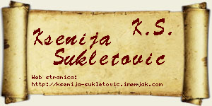 Ksenija Šukletović vizit kartica